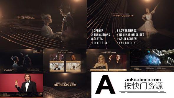 [开场片头]金色颁奖典礼视频介绍包装片头AE模板- The Golden Award Show