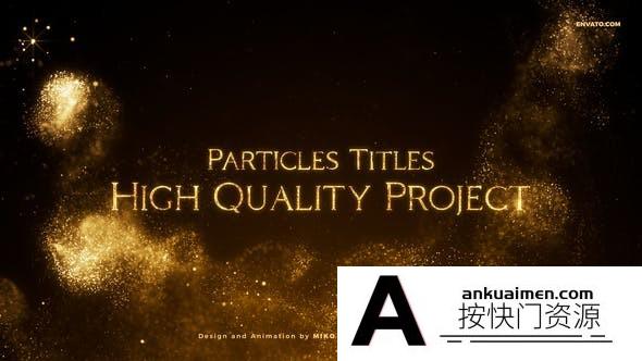 [文字标题]金色粒子背景颁奖文字标题片头AE模板- Awards Titles