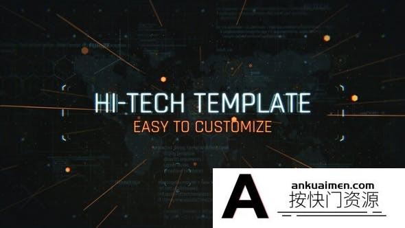 [开场片头]信号损坏科技感文字片头AE模板- Tech Glitch Trailer Titles