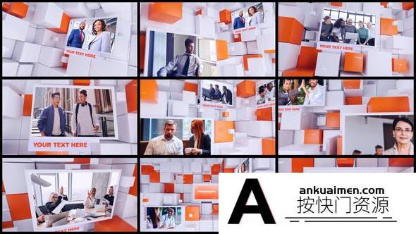 [三维AE模板]三维方块信息新闻包装片头AE模板- Information Slideshow