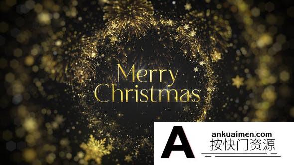 [开场片头]金色粒子文字圣诞节片头AE模板- Golden Christmas Intro