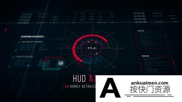 [HUD模板]物体轴线科技感HUD元素动画AE模板- Sci-Fi HUD – Axion