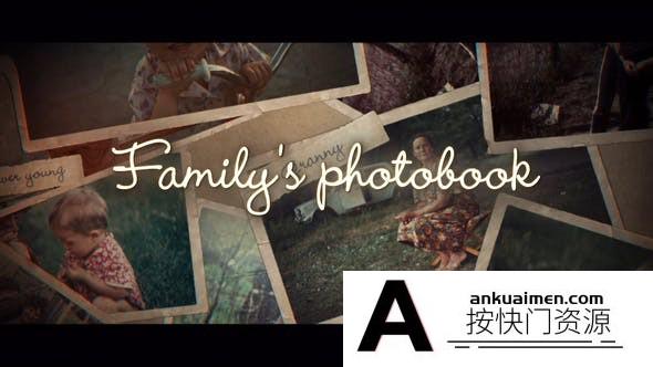 [相册AE模板]家庭回忆照片相册片头AE模板- Family’s Photo Book
