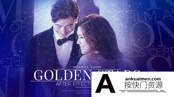 [三维AE模板]粒子汇聚图片文字宣传颁奖片头AE模板- Awards Stars