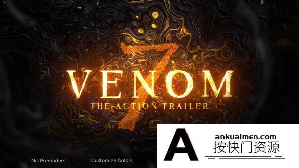 [开场片头]电影视频预告宣传片头AE模板- Venom The Action Trailer 7