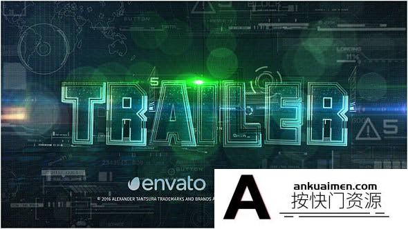 [开场片头]科技感HUD文字标题宣传片头AE模板- Futuristic Trailer