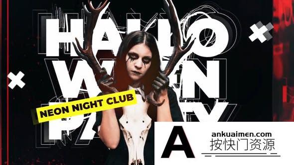 [Premiere模板]PR模板-万圣节派对活动宣传介绍视频片头动画 Halloween Party Promo