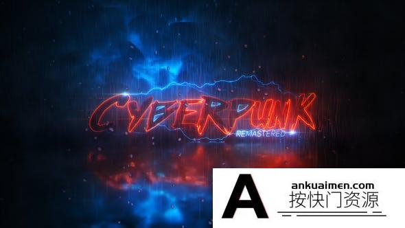 [logo模板]能量描边赛博朋克Logo动画AE模板- Cyberpunk Logo