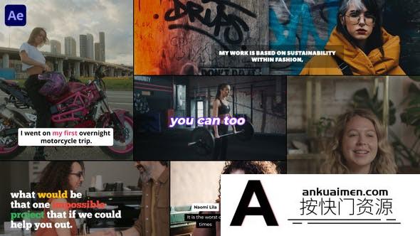 [文字标题]屏幕底部对白字幕动画AE模板- Subtitles Pro