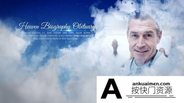 [相册AE模板]天空云层照片相册展示片头AE模板- Heaven Biography Obituary