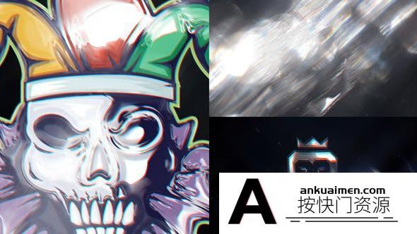 [logo模板]信号损坏撕裂光效Logo动画AE模板- Flash Glitch Logo