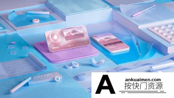 [三维AE模板]三维场景手机音乐可视化片头AE模板- Music Visualizations Pack