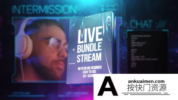 [开场片头]科技感直播包装元素AE模板- Live Stream Bundle