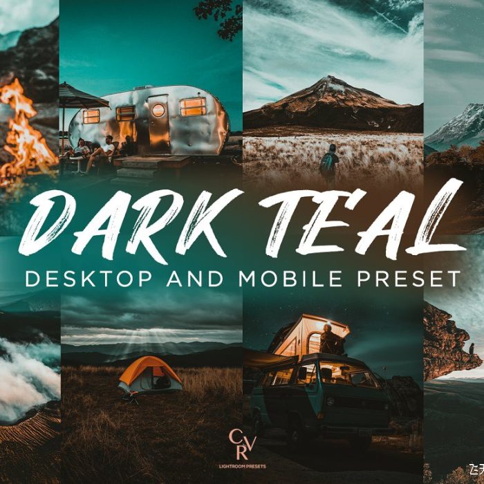 [风光LR预设]旅拍青色调风光大片后期调色Lightroom预设 Dark Teal Lightroom Presets