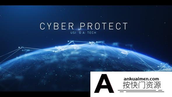 [开场片头]科技感文字标题片头AE模板- Digital Cyber Futuristic Earth Cinematic