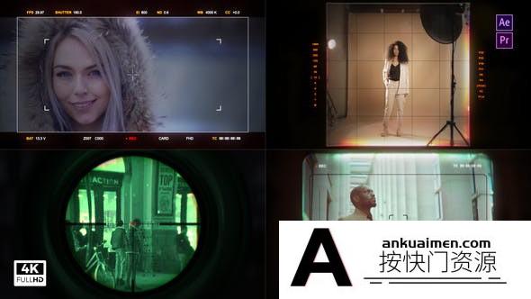 [创意特效]摄像机单反手机拍照取景框AE模板- HUD Camera Viewfinder & Scope