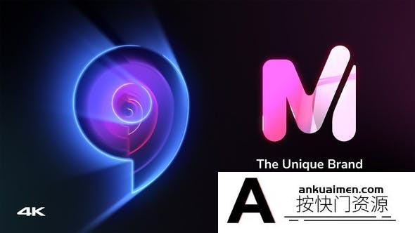 [logo模板]光线描边Logo动画AE模板- Minimal Light Logo Reveal