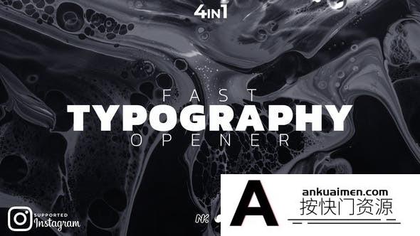 [文字标题]快闪文字视频图片宣传片头AE模板- Fast Typography Opener