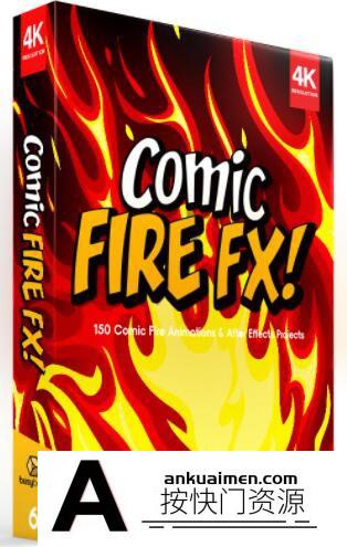 [高清视频素材][素材发布]BusyBoxx-V06 152种卡通火焰燃烧带Alpha遮罩4K视频素材附AE工程