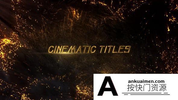 [文字标题]金色粒子背景文字标题片头开场AE模板- Cinematic Titles
