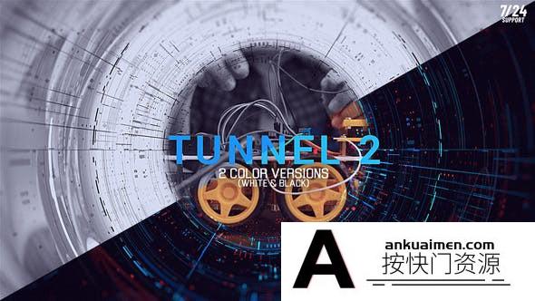[开场片头]环形科技感隧道视频片头AE模板- Tunnel 2