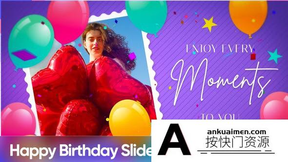 [相册AE模板]生日照片视频照片相册片头AE模板- Bright Happy Birthday Slideshow