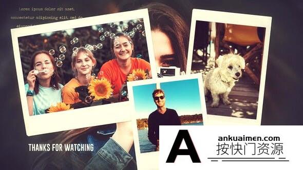 [相册AE模板]拍立得回忆照片相册开场片头AE模板- Photo Slideshow