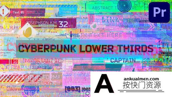 [Premiere模板]PR模板-87个赛博朋克数字科技字幕条标题动画模板Cyberpunk Lower