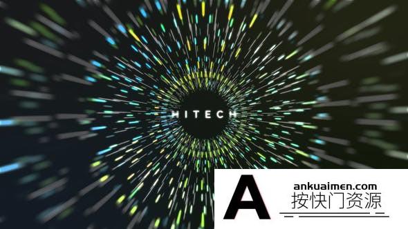 [logo模板]科技感线条隧道Logo动画AE模板- Techno Particle Logo Reveals