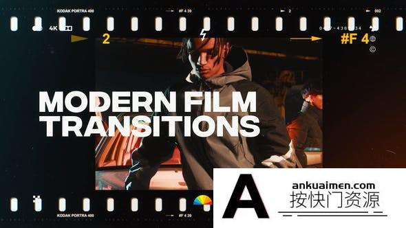 [开场片头]电影胶片视频转场AE模板- Film Modern Transitions