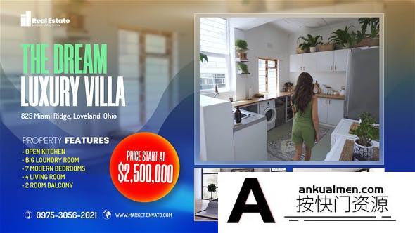 [开场片头]装修房地产展示包装片头AE模板- Elegant Real Estate Agent