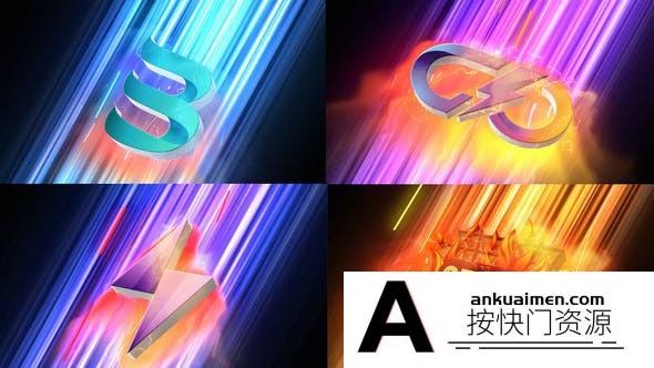 [logo模板]能量光效速度线Logo动画AE模板- Fast Futuristic Energetic Logo