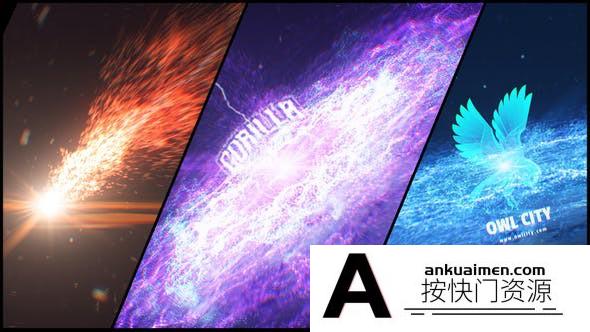 [logo模板]能量粒子冲击Logo动画AE模板- Particle Hit Logo Reveal