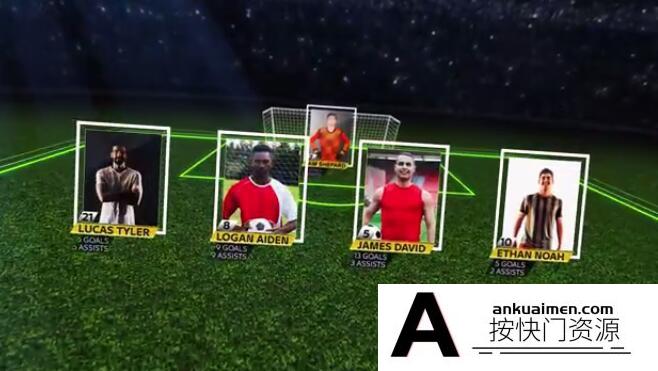 [宣传推广]世界杯欧洲杯足球队阵容AE模板Soccer Team Lineups