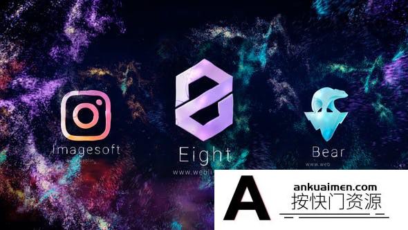 [logo模板]能量粒子散开Logo动画AE模板- Fluids Logo