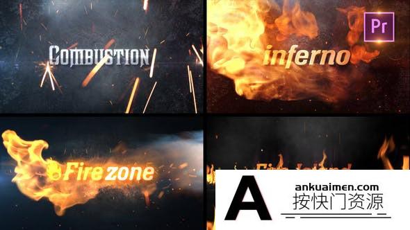 [Premiere模板]PR模板火焰燃料文字标题动画宣传介绍视频模板