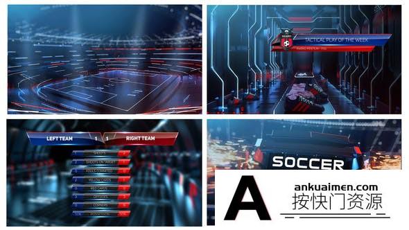 [栏目包装]科技感体育足球栏目包装片头AE模板- Soccer Pack