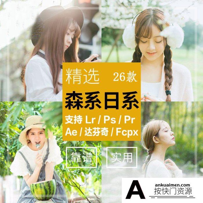 [日系LR预设]LR预设清新日系森系调色滤镜PR/PS/FCPX/达芬奇/AE/LUT预设