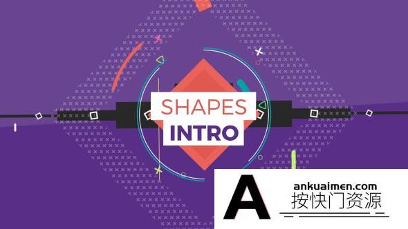 [logo模板]创意MG图形Logo动画AE模板- Shapes Intro