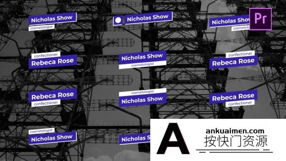[Premiere模板]PR模板-视频字幕条简约现代设计风格文字标题动画效果模板