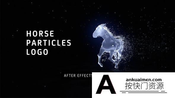 [开场片头]粒子马奔跑动画AE模板- Horse Particles Logo