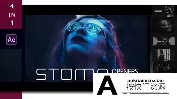 [文字标题]图片文字快闪片头AE模板- Stomp Openers Pack