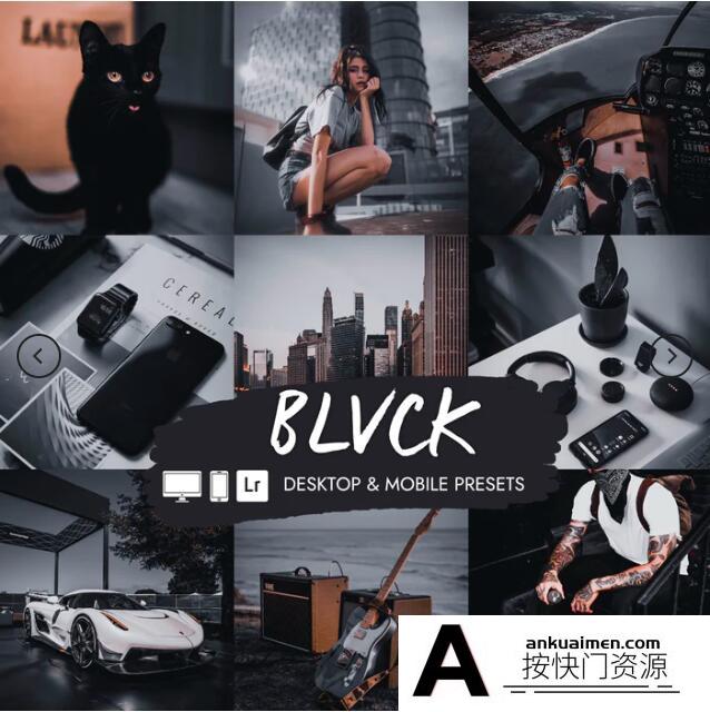 [人像LR预设]黑暗情绪质感城市街拍人像调色Lightroom预设 H&V Presets -Black