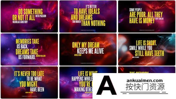 [文字标题]粒子背景文字标题片头AE模板- Quotum – Typography