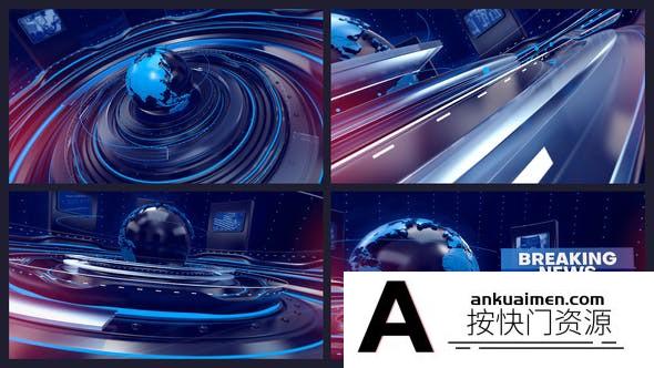 [三维AE模板]三维场景地球新闻包装片头AE模板- Breaking News