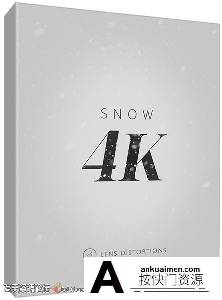 [高清视频素材][素材发布]120组下雪飘雪特效合成4K视频素材Lens Distortions – Snow (4K)