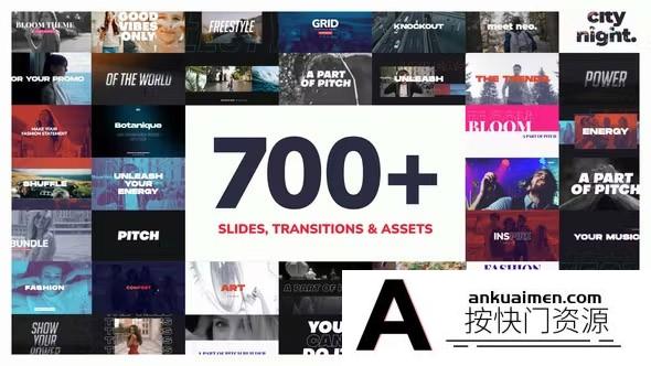 [AE脚本]AE脚本-700种11合1文字标题排版转场幻灯片动画预设 700 Slides