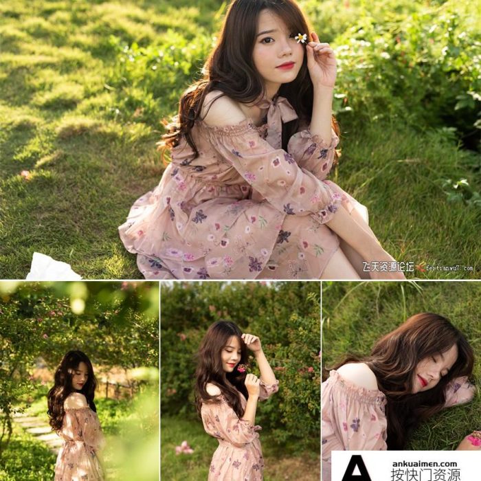 [时尚人像RAW原图]户外清新阳光美女写真摄影未修RAW原片8张+XMP预设