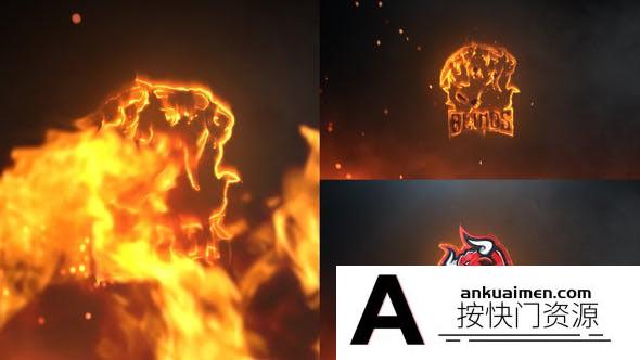 [logo模板]火焰燃烧Logo动画AE模板- Epic Fire Logo Reveal