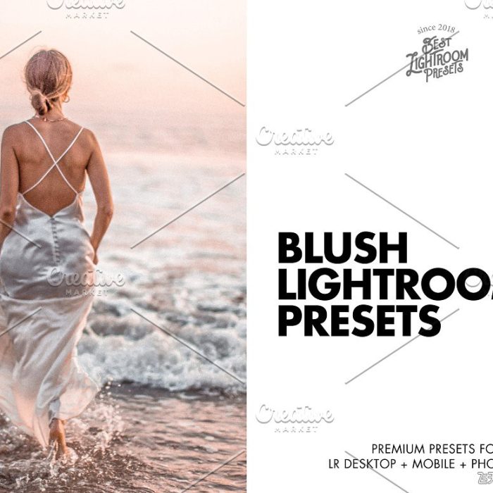 [人像LR预设]最佳粉色电影人像后期调色Lightroom预设11 Best Blush Pink Lightroom Presets